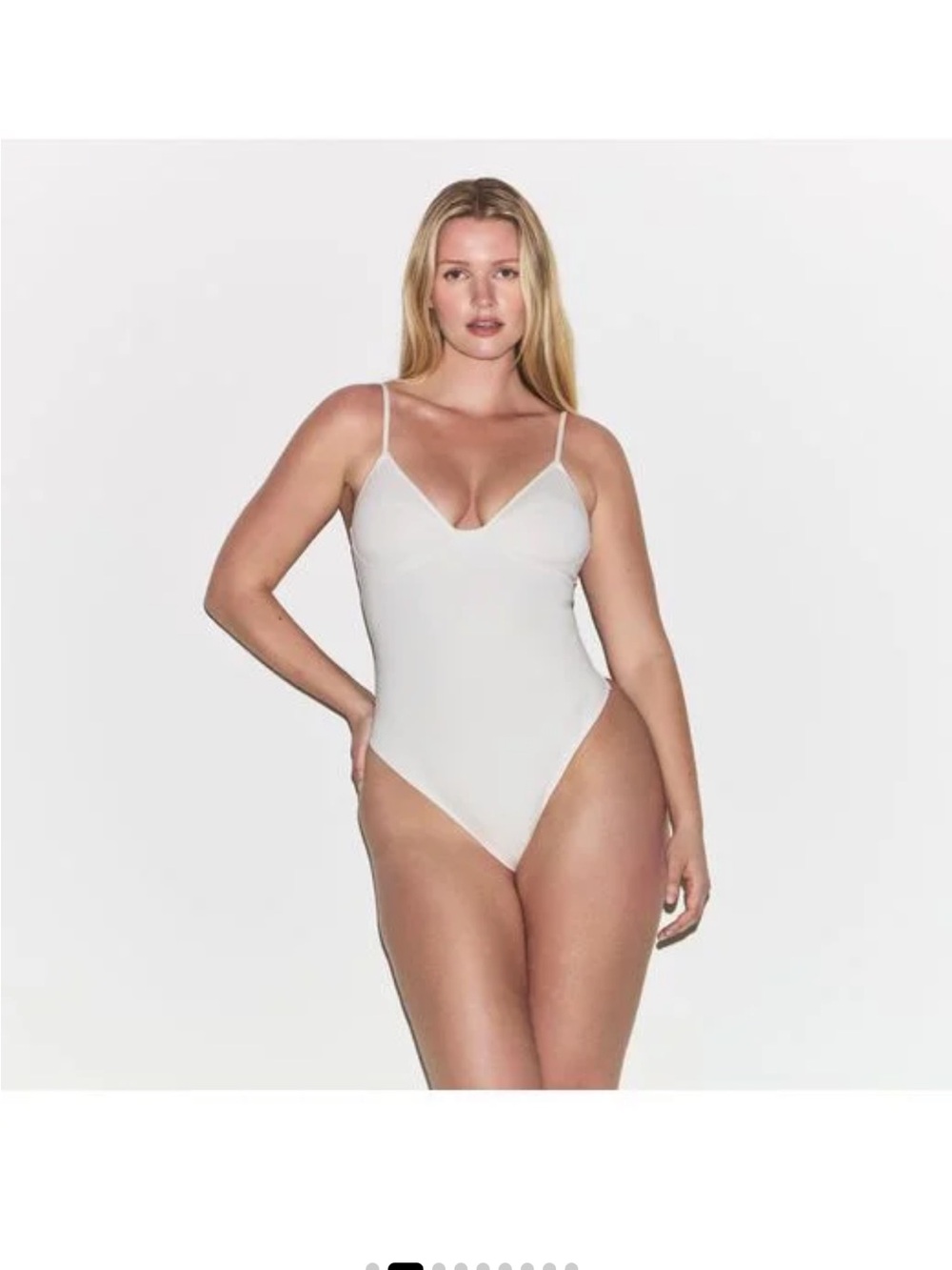 SKIMS NWT Cotton Shapewear Thong Bodysuit - Marble